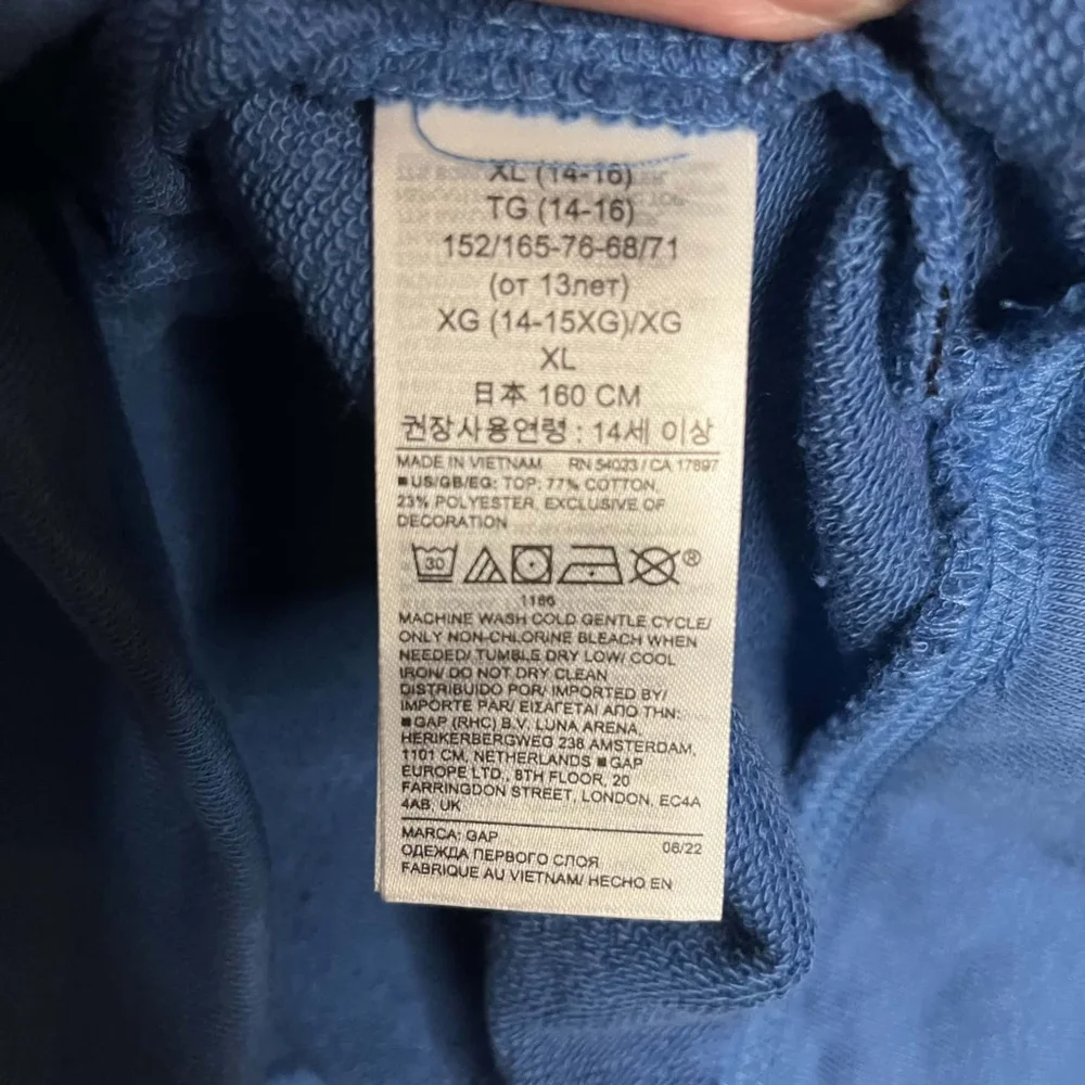 Gap Blue Kids XL 14/16 Ram SF Athletic Department Sweatshirt